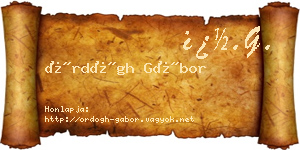 Ördögh Gábor névjegykártya